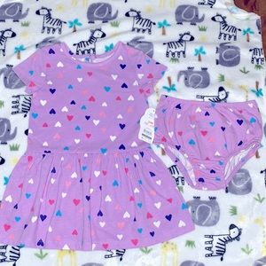 Wonder Nation Purple Baby Knit Dress 2pc